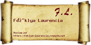 Fáklya Laurencia névjegykártya